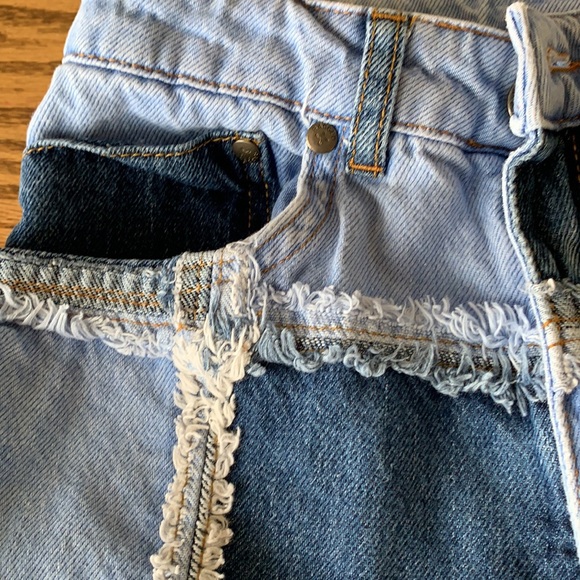 Ragged Patchwork Raw Edge Denim Jeans - Picture 7 of 10